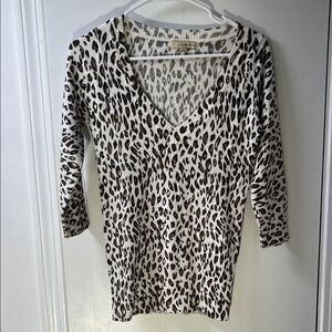 Forever 21 Animal Print Knit Top - 3/4 sleeves